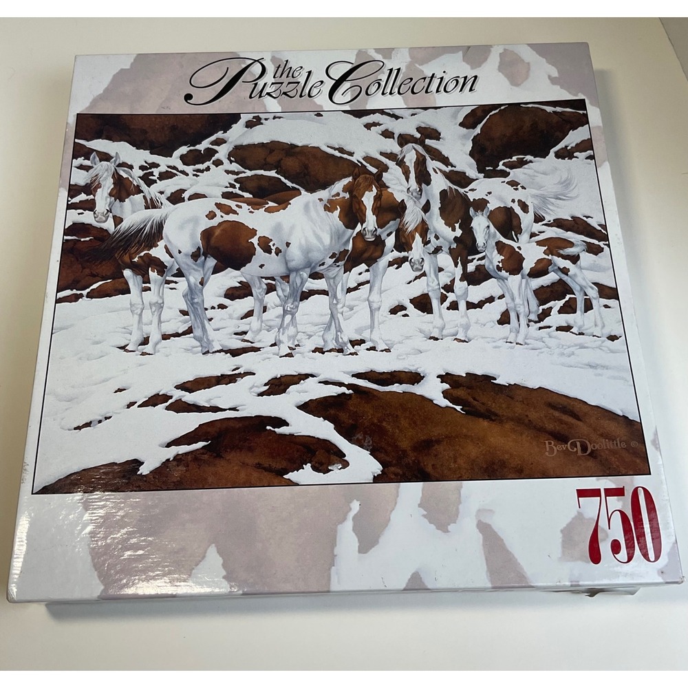 RoseArt Bev Doolittle Pintos 750 Piece Jigsaw Puzzle Factory Sealed Box Damage